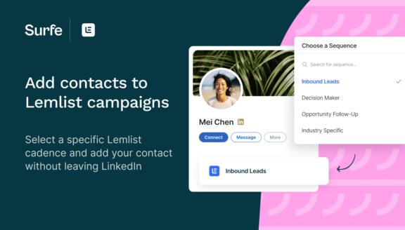 Add LinkedIn contacts to your Lemlist campaigns with Surfe