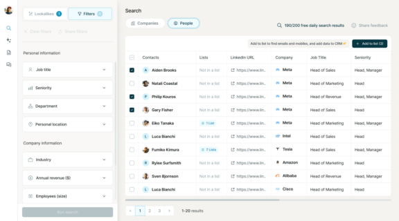 Find and identify key decision makers and prospects with Surfe